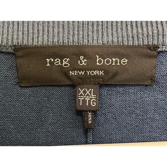 Rag & Bone New York Blue Silk Blend Pullover Sweater Top  Women's Size XXL - Picture 4 of 11